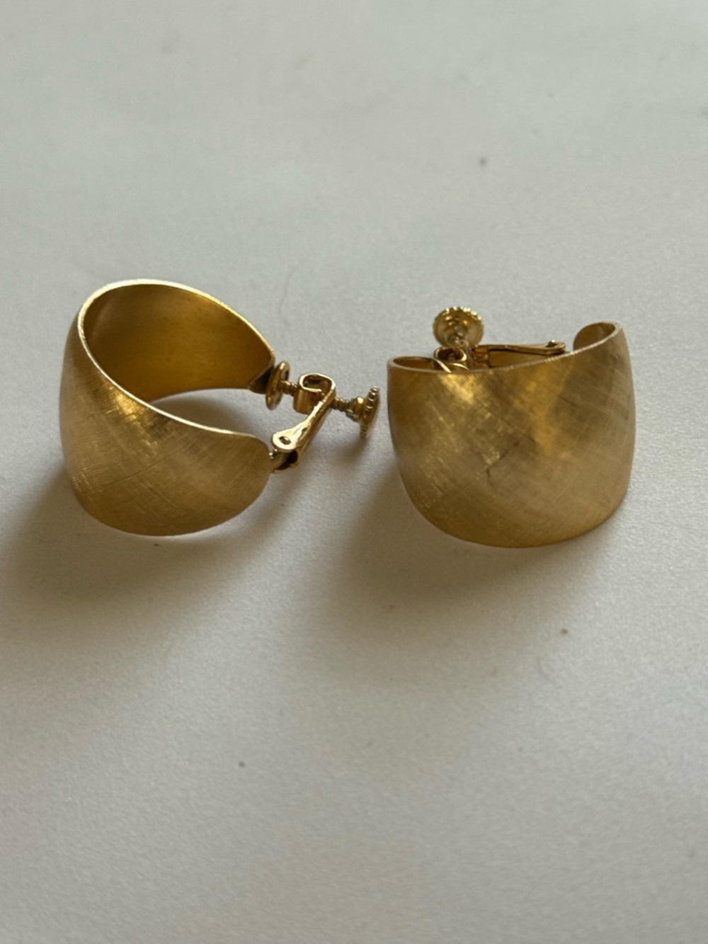 Napier Brushed Gold Clip-On Hoop Earrings